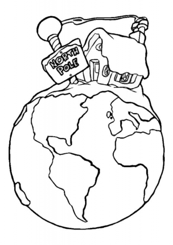 coloriage maison du pere noel au pole nord